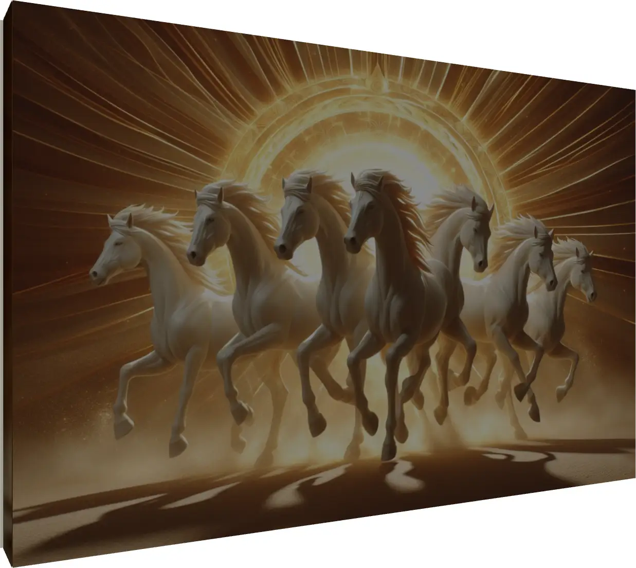 Success Sunrise Seven White Horses | PrintPosters.in